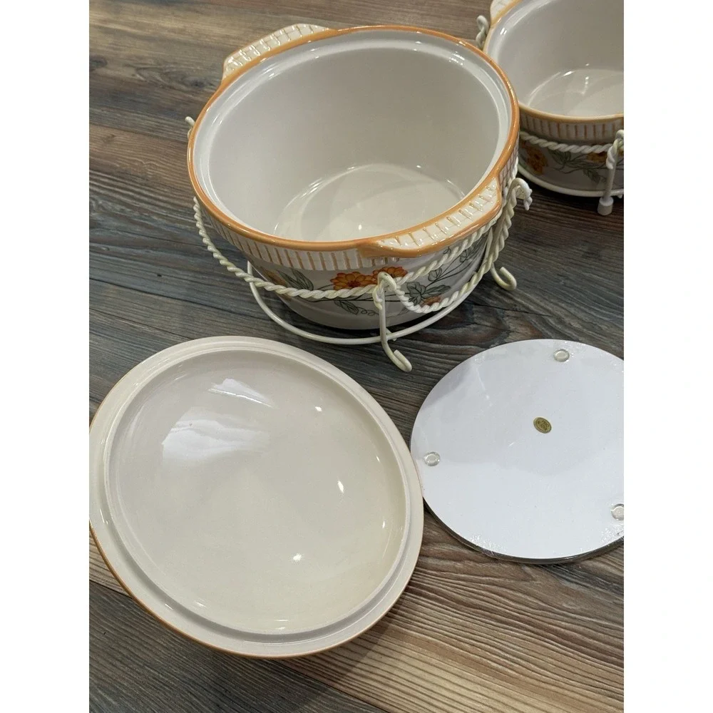 Temp-Tations Presentable Ovenware  by Tara bowls, Trivets, Covers  Old World Set